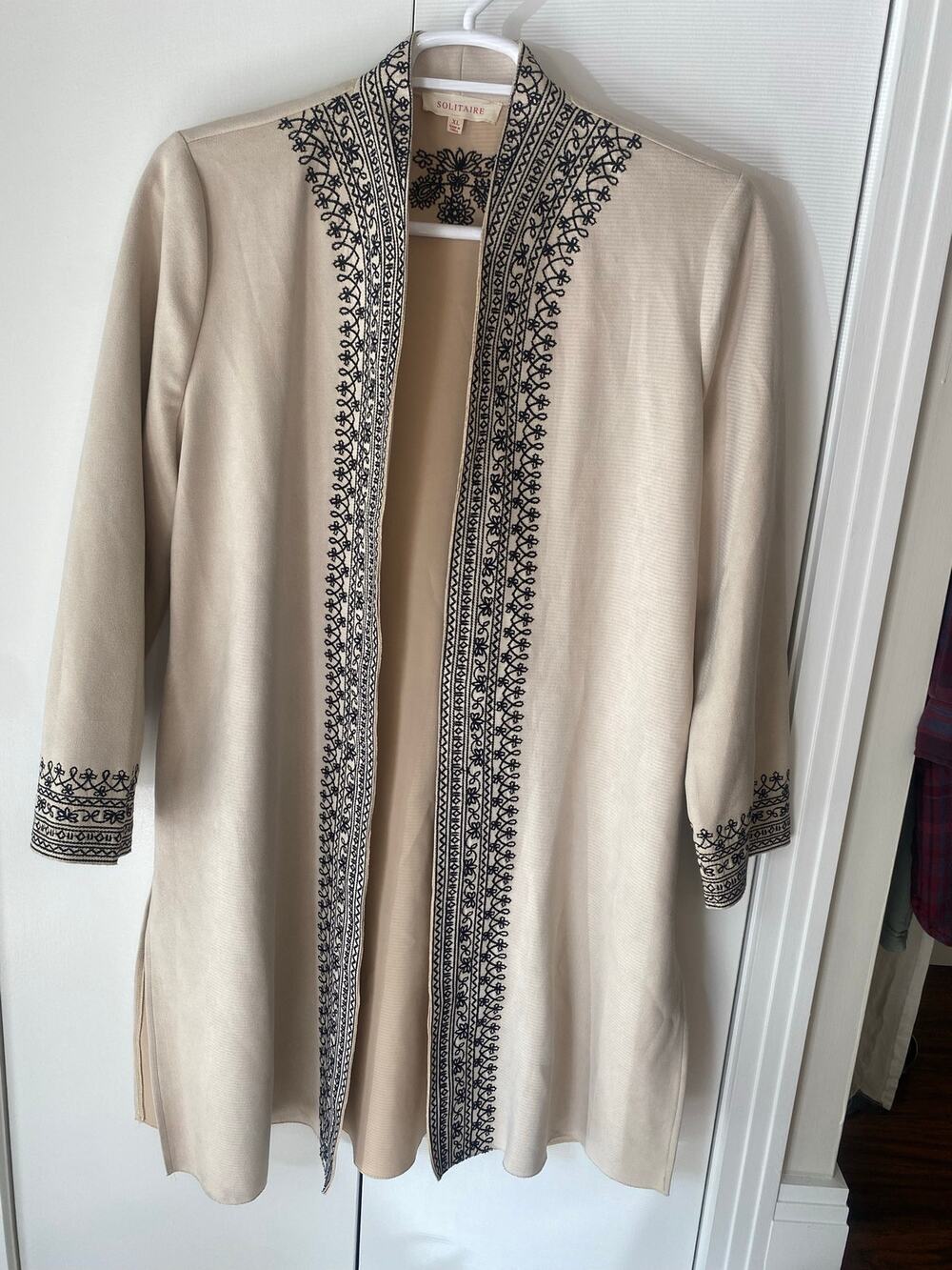 Solitaire Long Line Open Front Cardigan Sz XL Boho Western
